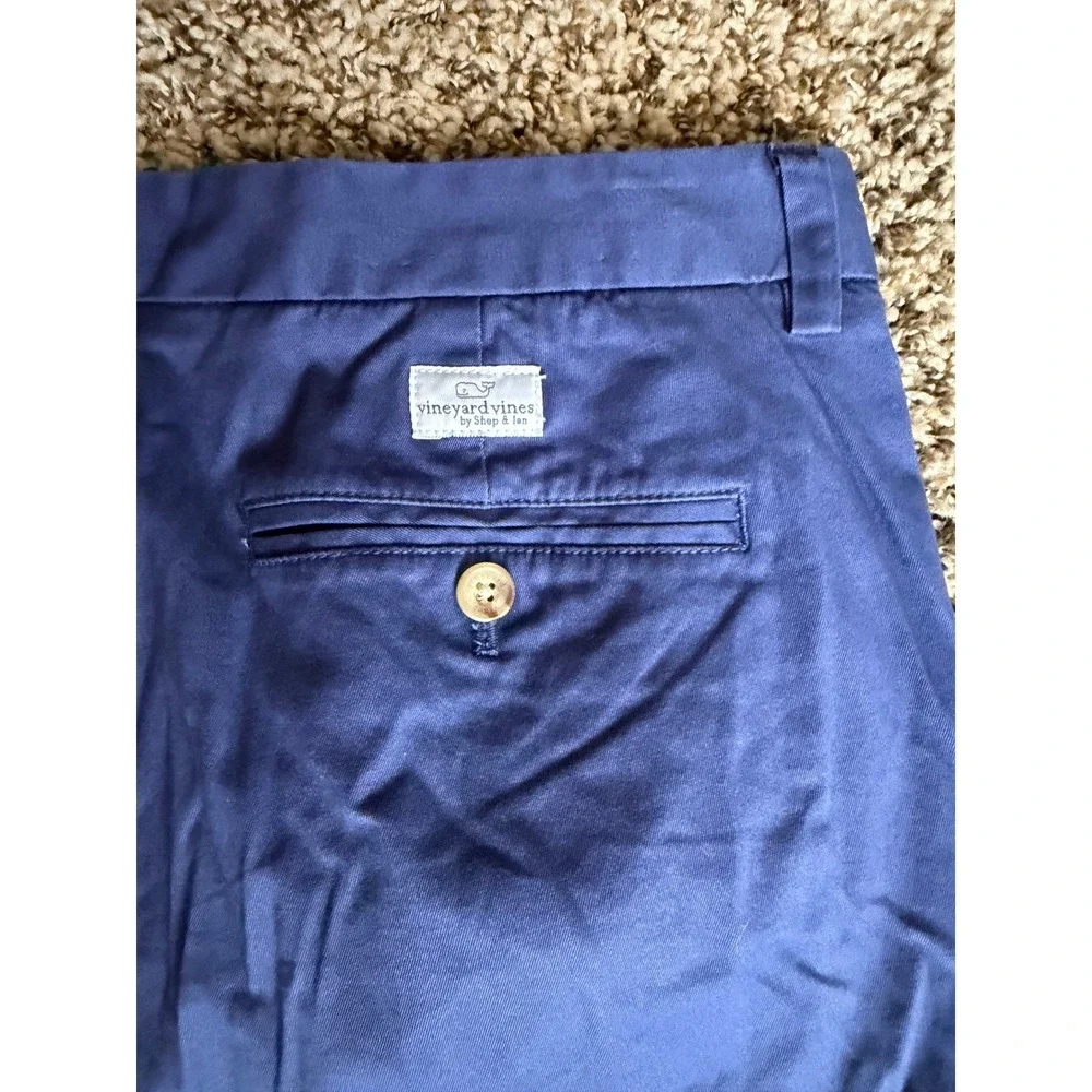 Vineyard Vines Mens Blue Breaker Shorts Size‎ 34 Twill Flat Front Chino Casual